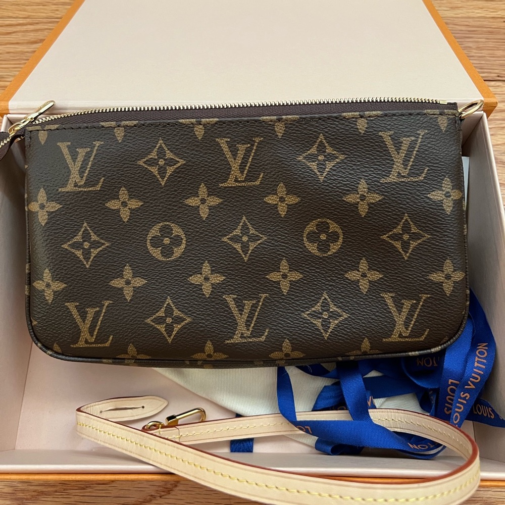 Louis Vuitton Pochette Acessoires (2022) and cross body strap